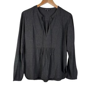 JAMES PERSE Curved Hem Peasant Blouse Women's Size 1 (S) Gray Boho Top NWOT